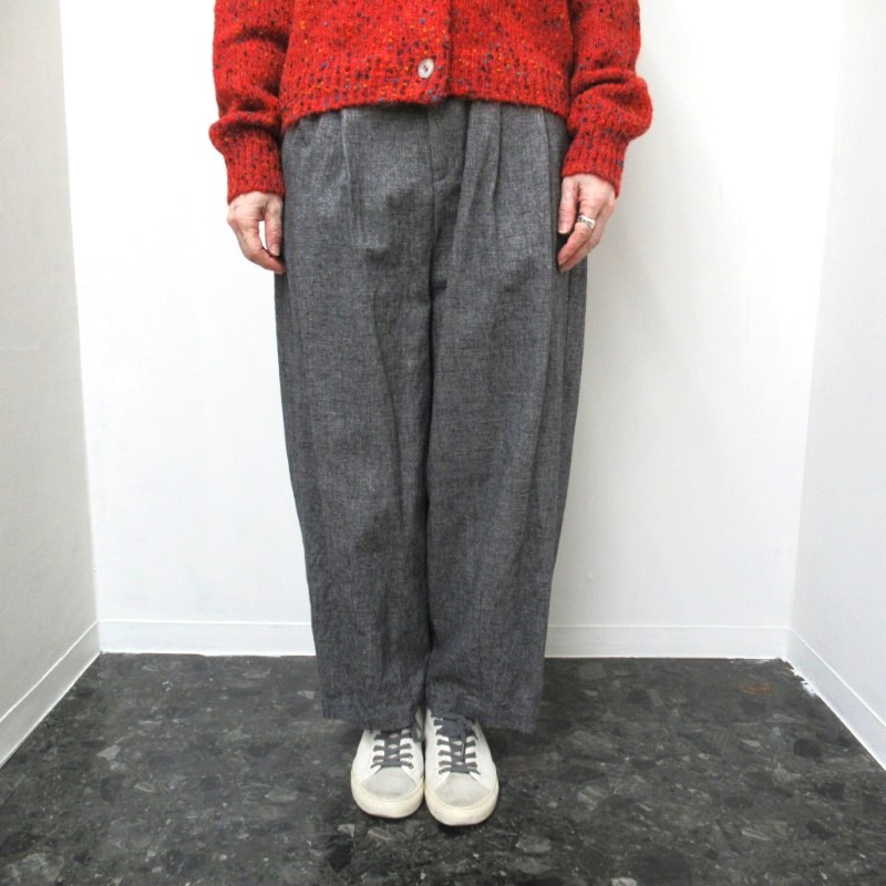 ina  裾デザインパンツ /ハケメA 【日本製】